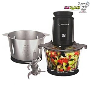 خردکن نوتریکوک مدل CH6000 با 2 ظرف 3 لیتری استیل و شیشه ای