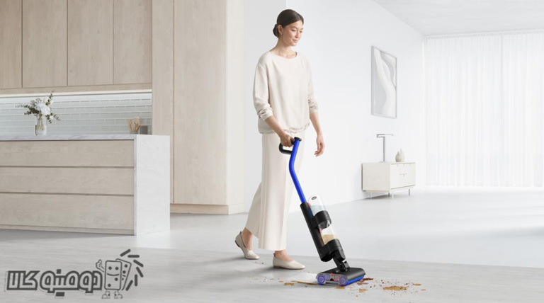 قابلیت جذب مایعات جارو شارژی ایستاده دایسون مدل Wash G1