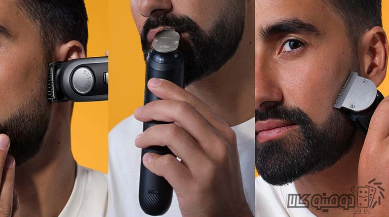زدن خط ریش و گردن با ماشین اصلاح صورت براون مدل BT9441