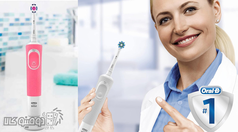 تمیز شدن و سفیدی دندان ها با مسواک شارژی اورال بی مدل D100 Vitality Cross Action