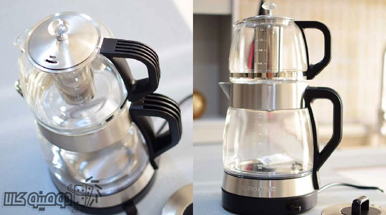تهیه چای و دمنوش سریع و خوش عطر با چای ساز ایستاده شیشه ای گوسونیک مدل GST-783