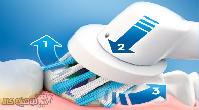 مسواک زدن صحیح دندان ها با مسواک اورال بی برقی مدل D12-513W